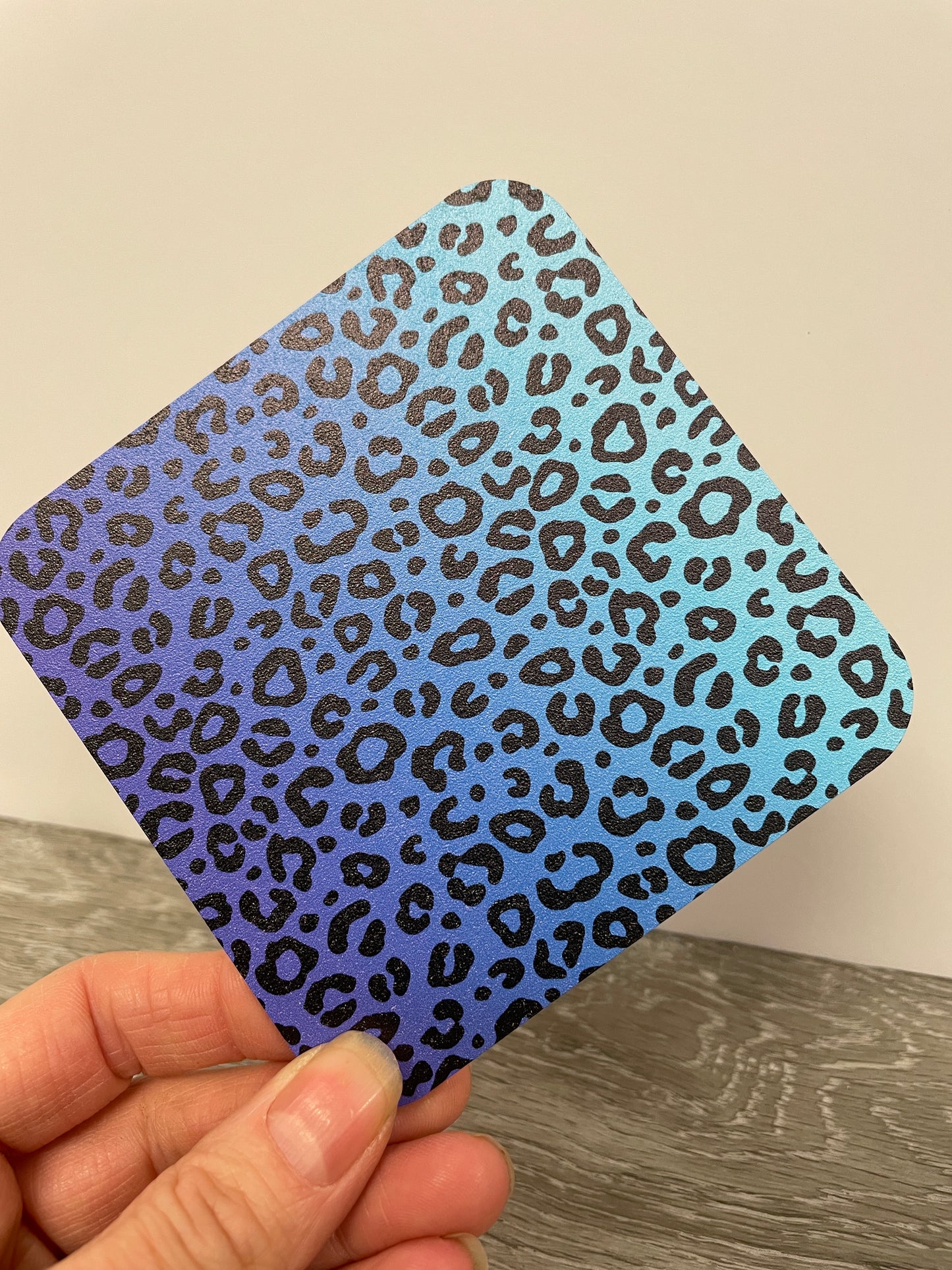 Patterned MDF sheet in 3mm thickness Blue leopard print