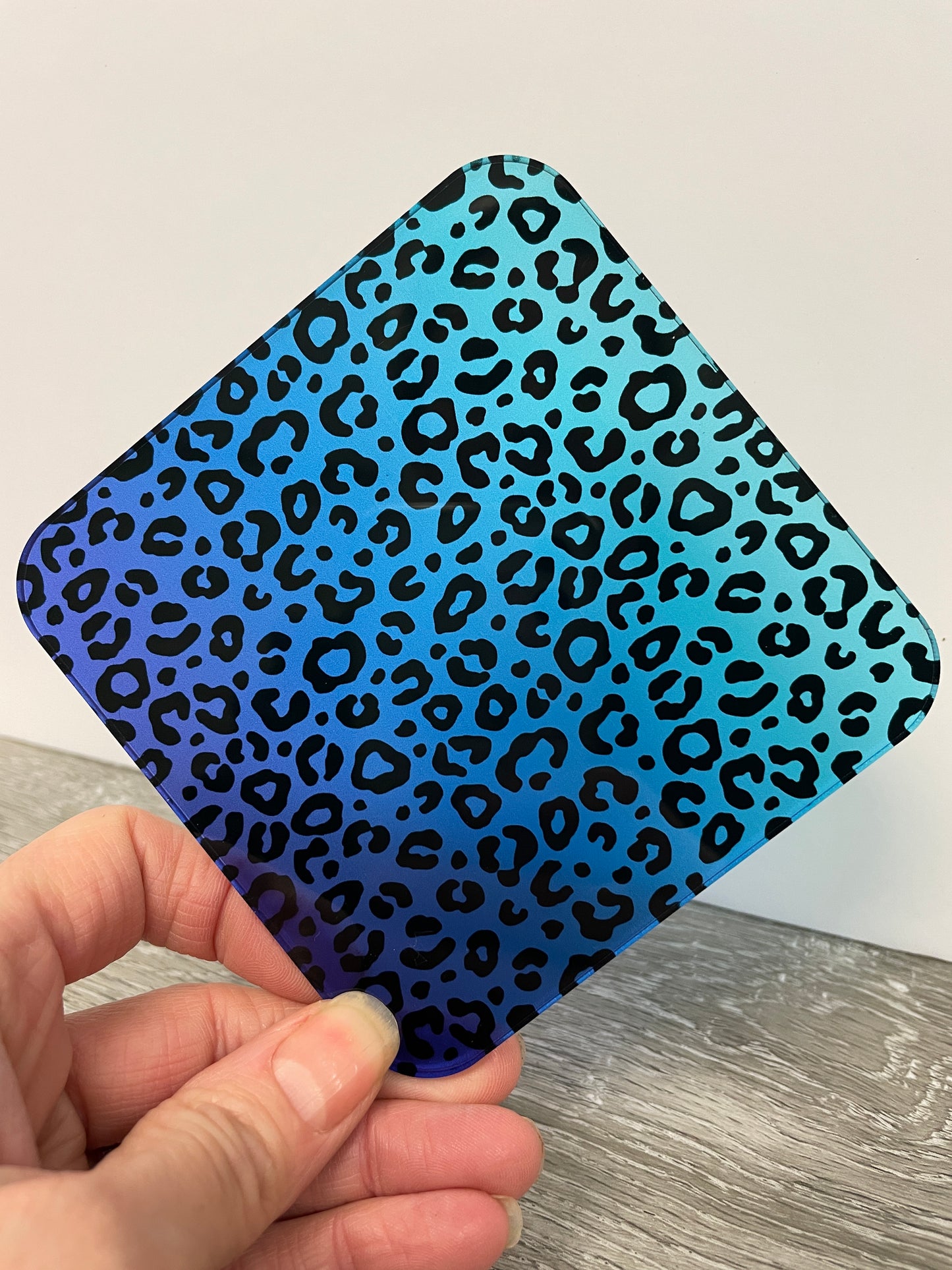 patterned acrylic sheets 3mm blue leopard high gloss/matt