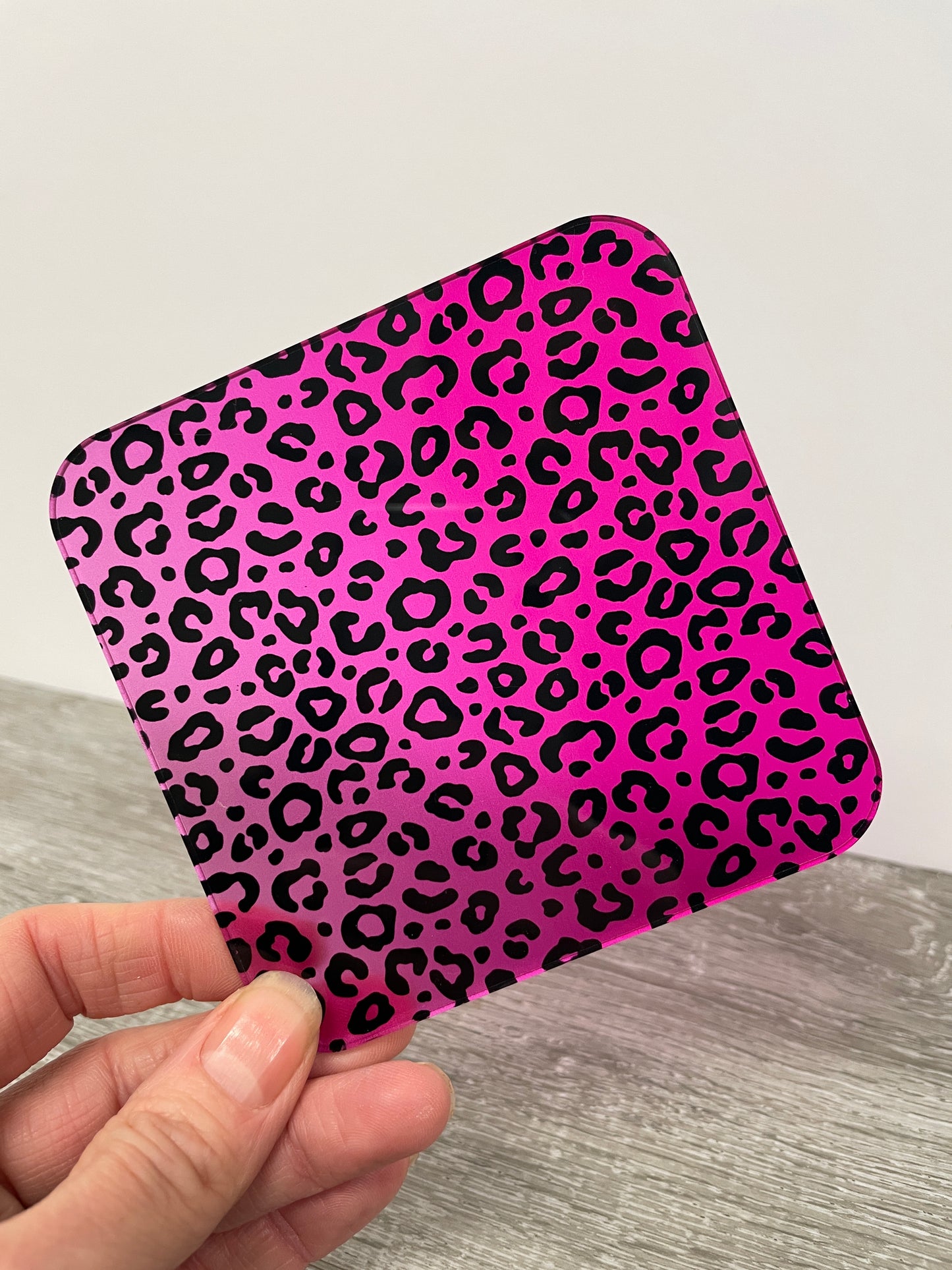 Patterned acrylic sheet 3mm Pink Leopard High gloss/matt