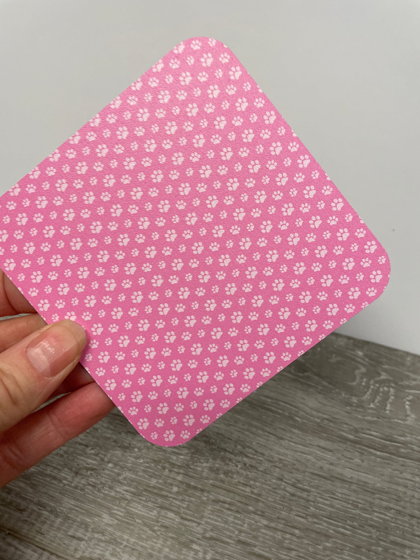 Patterned MDF sheet 3mm Pink paw print matt finish