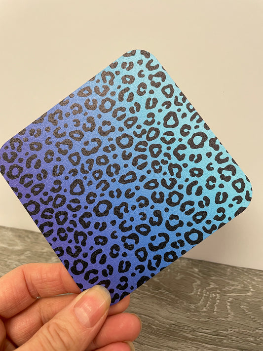 Patterned MDF sheet in 3mm thickness  Blue leopard print