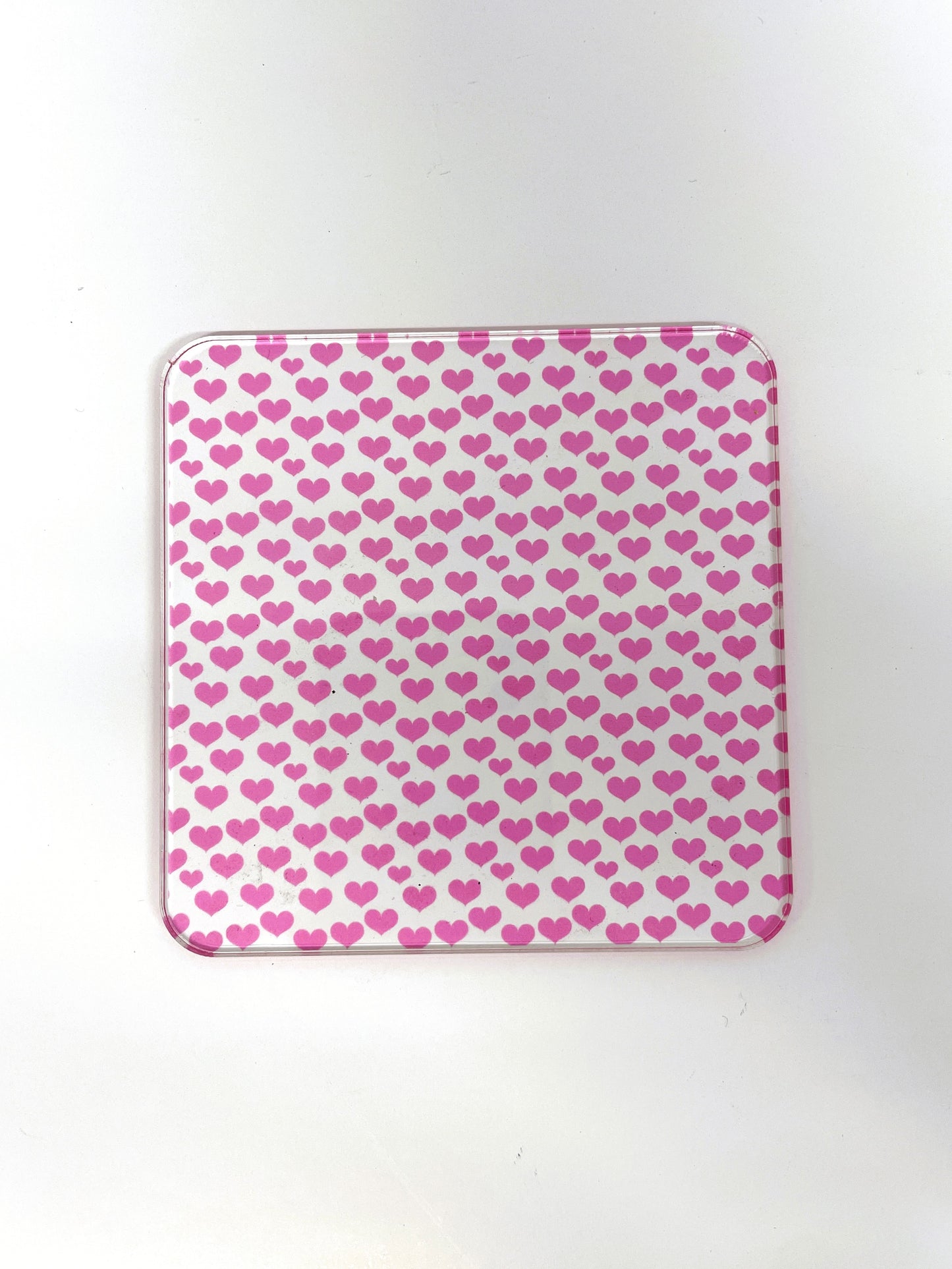 Patterned Acrylic 3mm light pink hearts pattern Highgloss/Matt