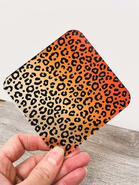 Patterned Acrylic 3mm Orange Leopard Prints Highgloss/Matt