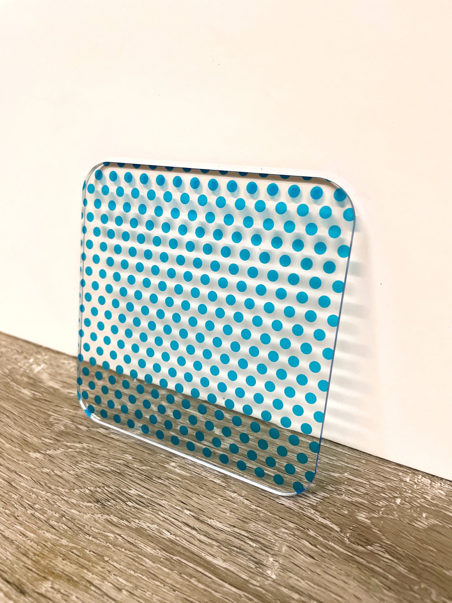 Patterned Acrylic 3mm Blue Polka Dots Highgloss/Matt